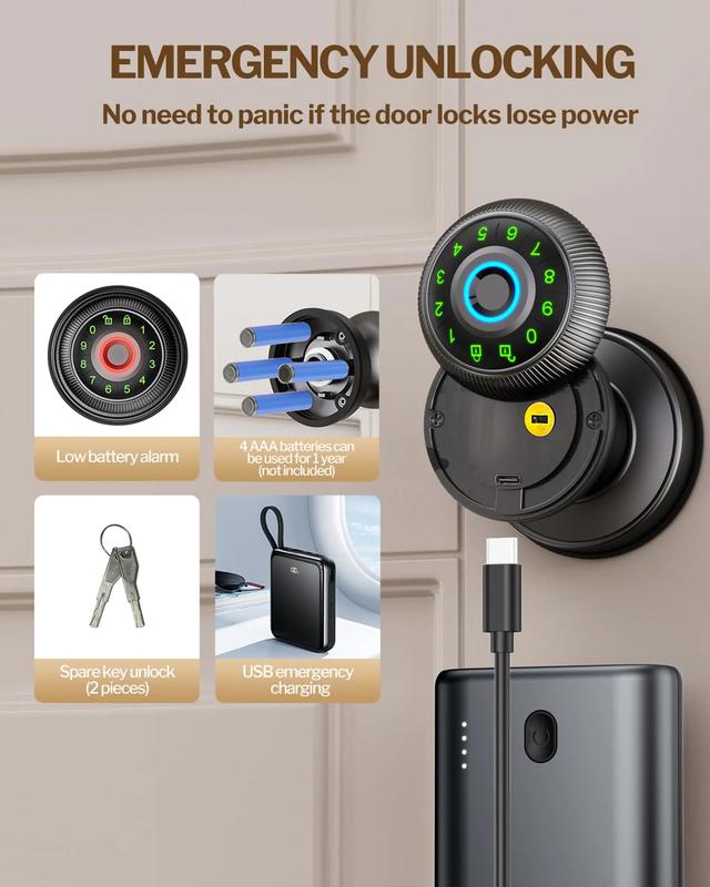 Smart Fingerprint Door Lock with Keypad Control HOUMICA