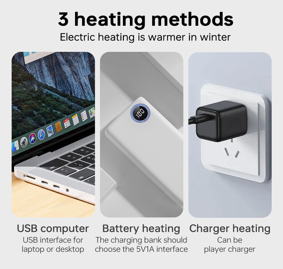 USB Heated Gloves Winter Waterproof Touch Screen Ski Gloves Rechargeable Heated Snowboard Motorcycle Bicycle Warm Gloves