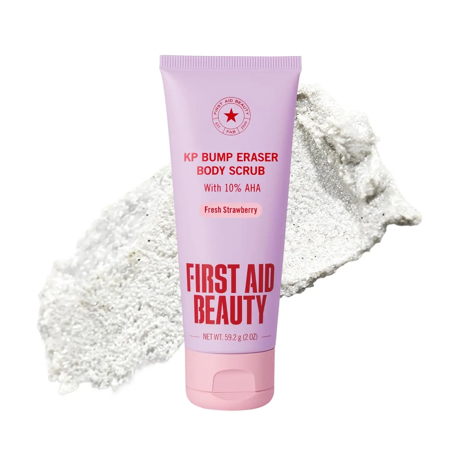 First Aid Beauty KP Bump Eraser Body Scrub Fresh Strawberry, 10% AHA Keratosis Pilaris Exfoliator