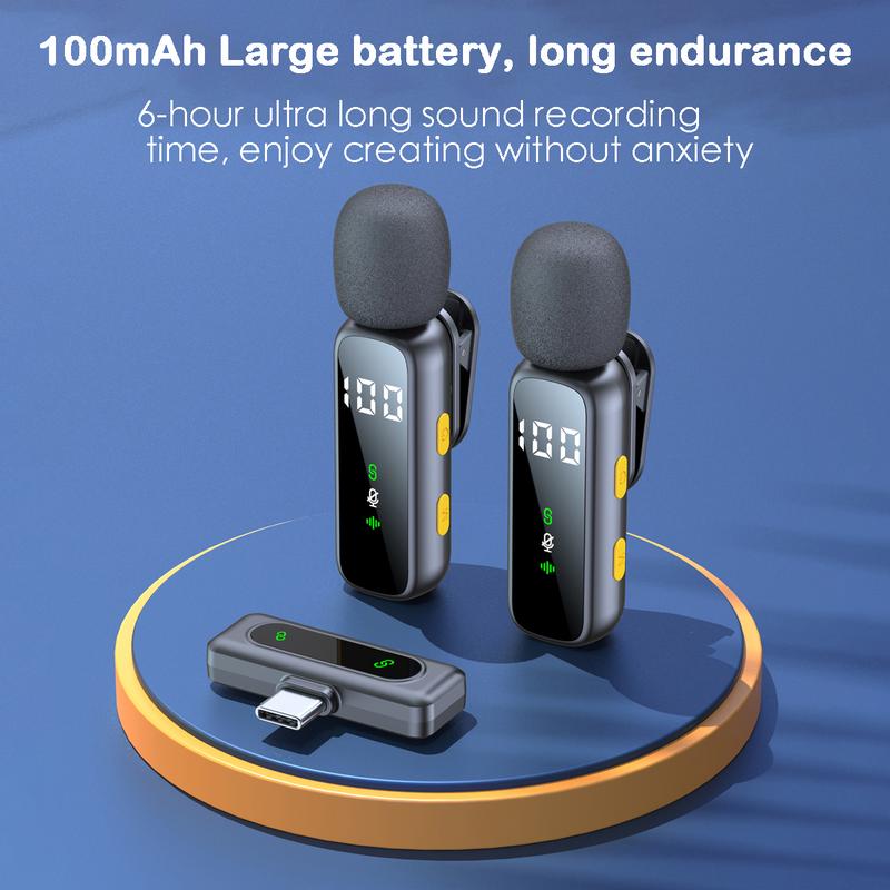 HITOZON Studio Sound Wireless Lavalier Microphone for iPhone Android Intelligent Noise Cancelling Plug Play Lapel Mic for Tiktok Youtube Video Recording Vlog Live Streaming Audio Compact Pure Audio Experience