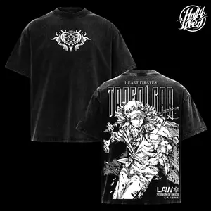 Limited Trafalgar Law - ONE PIECEE V2 Vintage Washed Hoodie & T-shirts 90s, Unisex Anime Manga Washed Lightweight Cotton Sweatshirts, Gift For Anime Fan