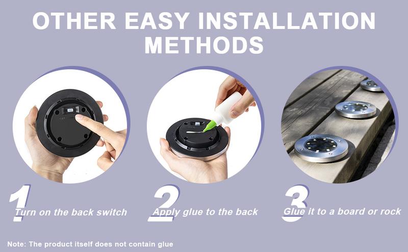 SOLPEX Solar Ground Lights Outdoor, Waterproof 8 LED Solar Powered Disk Lights Outdoor Garden Landscape Lighting for Yard Deck Lawn Patio Pathway Walkway solar  power