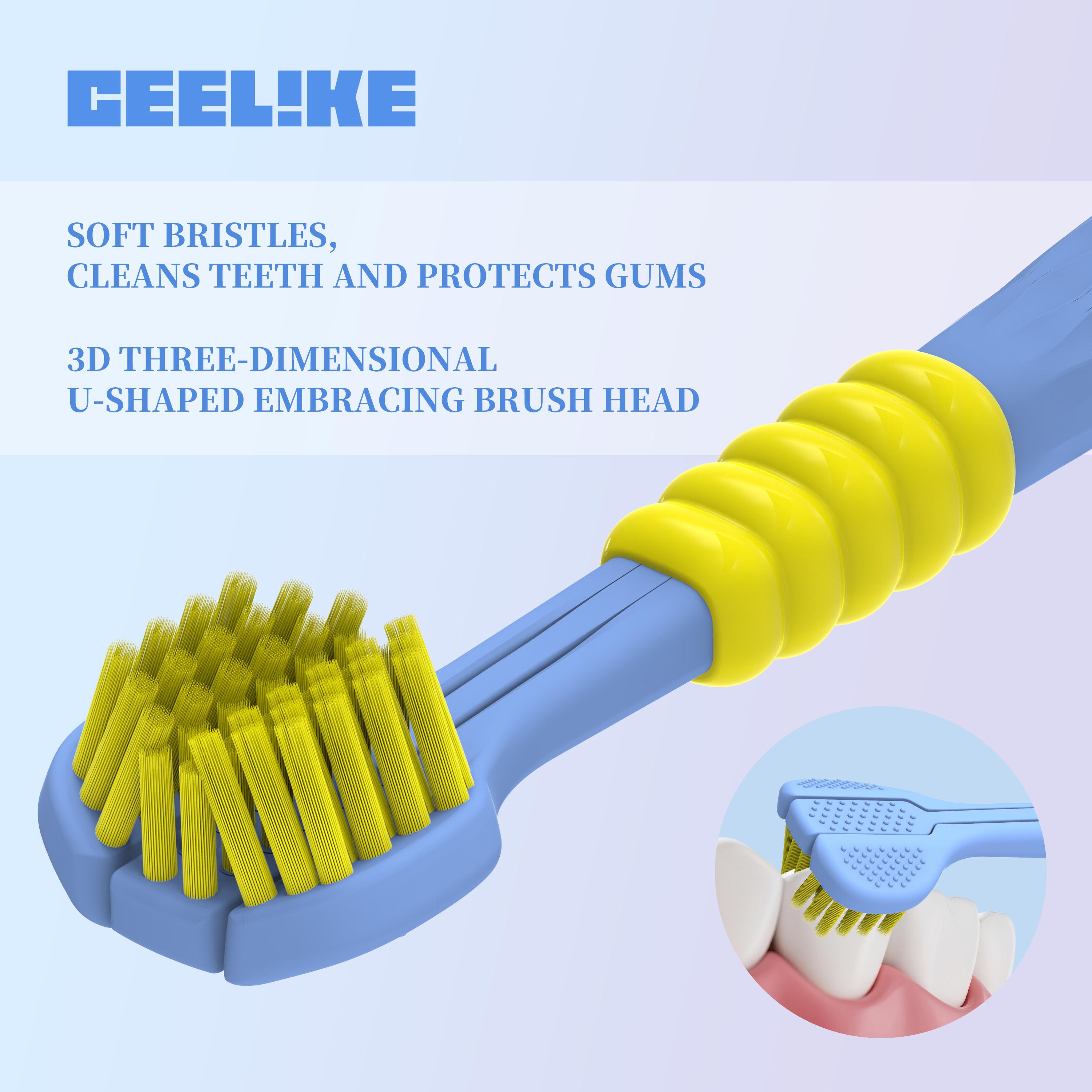 CEELIKE 3-Sided Toothbrush with Soft Bristles for Gentle Care & Travel-Friendly Design for Comprehensive Teeth and Gum Cleaning