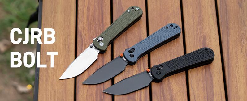 CJRB Bolt Folding Pocket Knife, 3.25'' AR-RPM9 Steel Blade G10 Handle EDC Knife with Recoil Lock Pocket Clip for Men Women Camping Survival Hiking