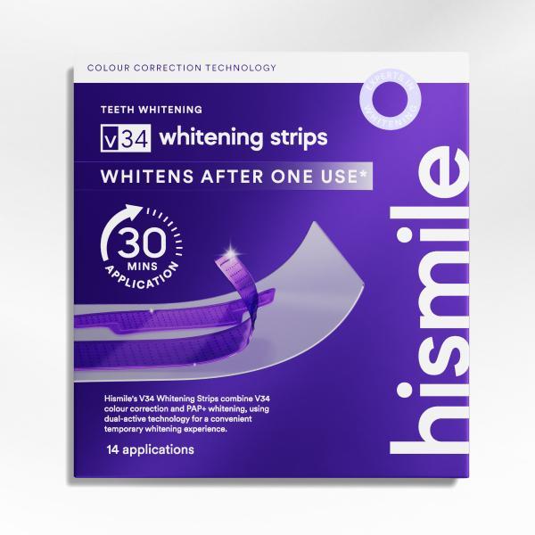 Hismile V34 Whitening Strips, Teeth Whitening Strips, Purple Tooth Whitening, Tooth Stain Treatment, Combining Whitening and Colour Correction Hismile V34 Whitening Strips, Teeth Whitening Strips, Purple Tooth Whitening, Tooth Stain Treatment, Combining Whitening and Colour Correction