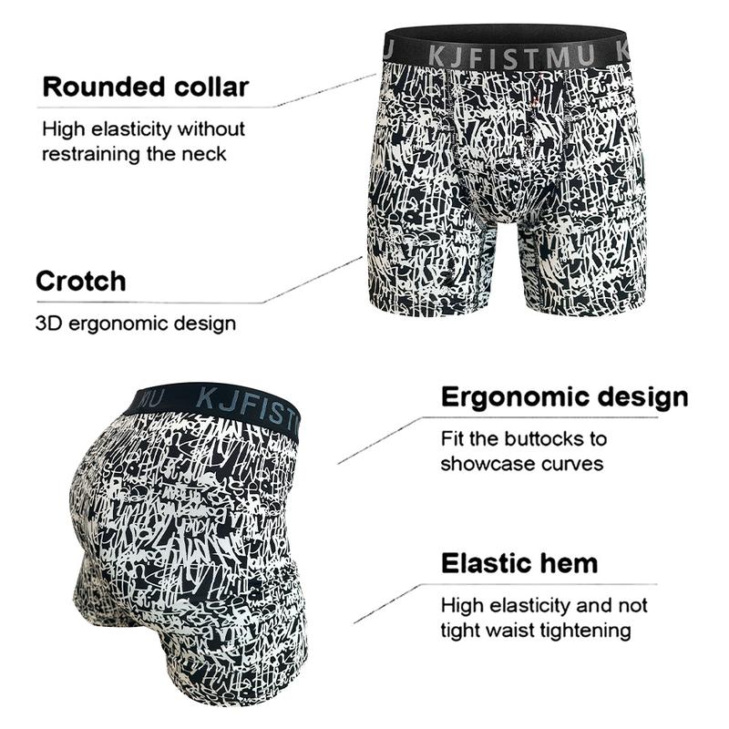 KJFISTMU 16-Pack Men's Boxer Briefs Durable Shape Retaining Moisture Wicking Highly Elastic Skin Friendly Soft Breathable Slim Fit Lightweight Absorbent Underwear for Sports Menswear Natural Day Fabric Gym Print Set Smooth Socks Spandex Stretchy Sweat