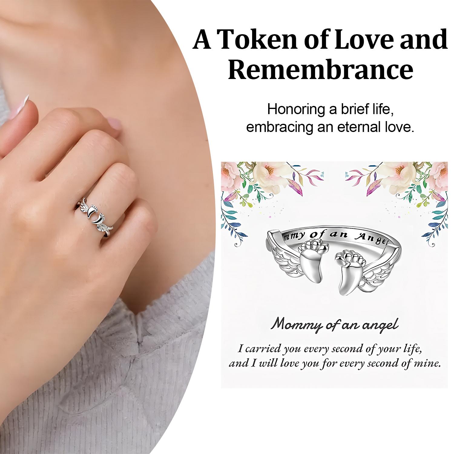 Adjustable Letter & Wing Ring | Personalized Angel Cuff Ring for Daily Wear