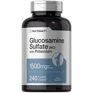 Horbäach Glucosamine Sulfate 1500mg | 240 Caplets | 2KCI with Potassium | Non-GMO and Gluten Free Supplement