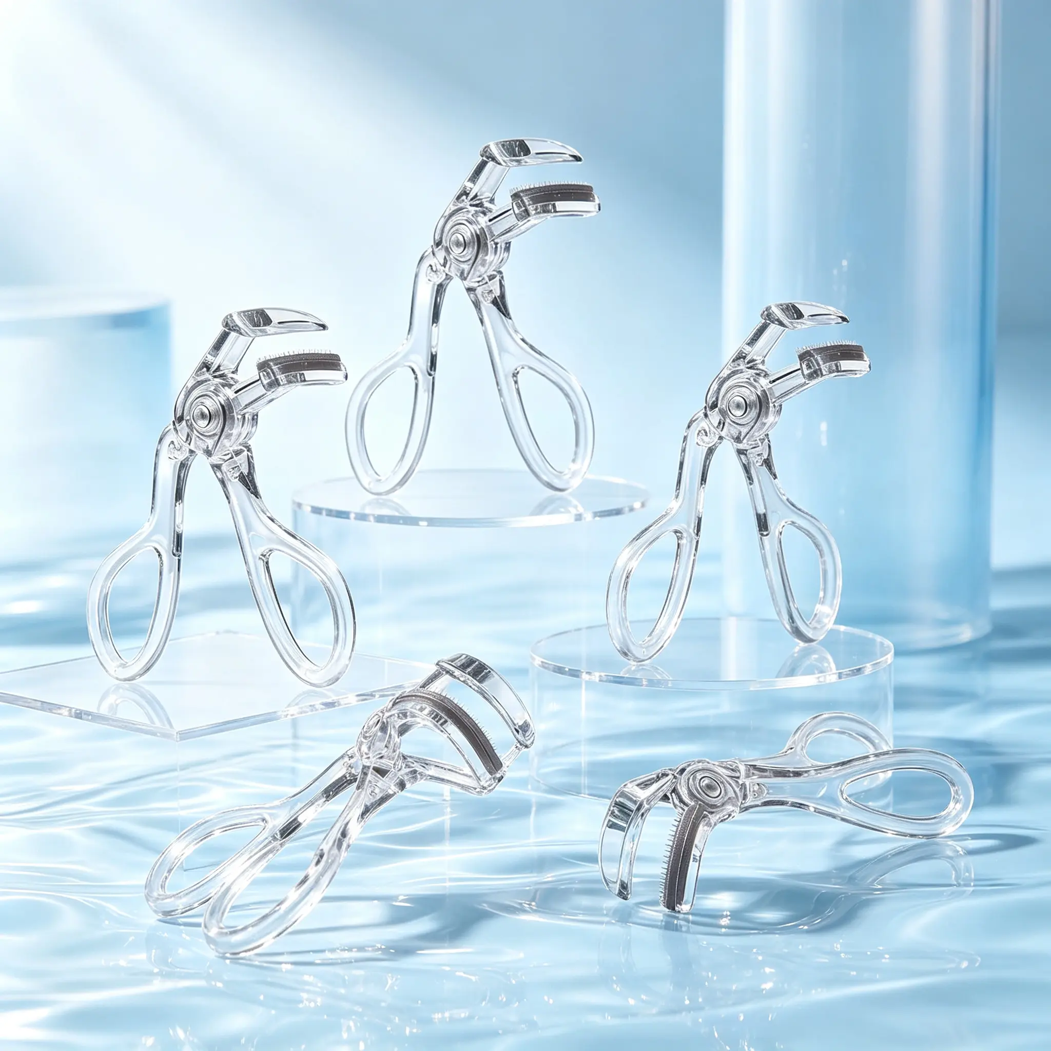 Clear Transparent Eyelash Curler for Travel, Mini Lash Curler Built for Hooded Eyelid and Hooded Eyes, Great for Round Eyes, Stubborn Straight Lashes, Compatible with Lash Clusters, Ideal for Asians, Unisex Tool for Men, Gentle Frame Natural Lashes