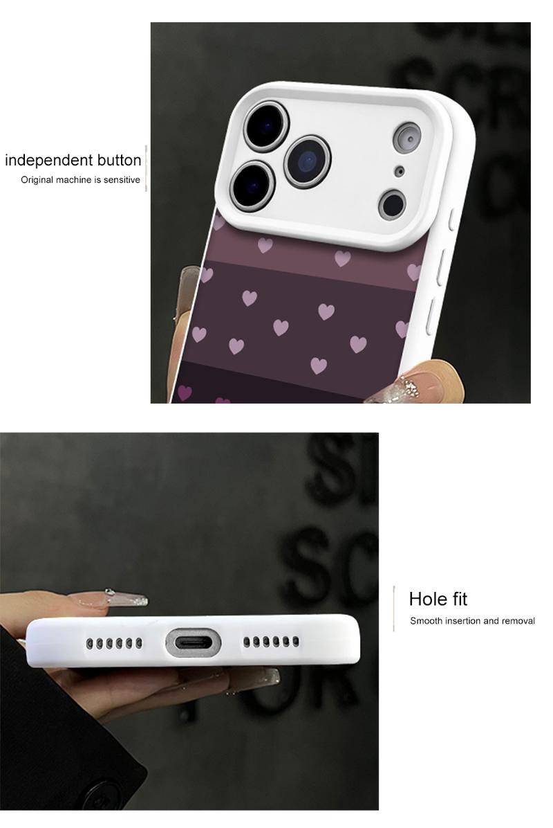 Cute Minimalist Gradient Heart Phone Case for iPhone 17 Pro Max 16 Pro Max 15 Pro 14 13 12 11 Series