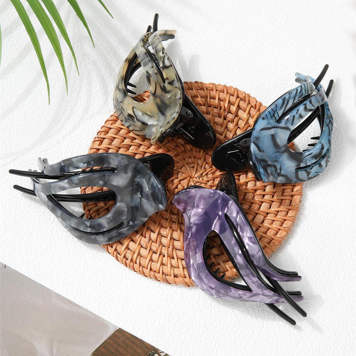 4Pcs French Concord Curved Hair Clips Fashion Elegant Hair Claws for Thin Thick Hair Strong Hold Clips for Women Girls