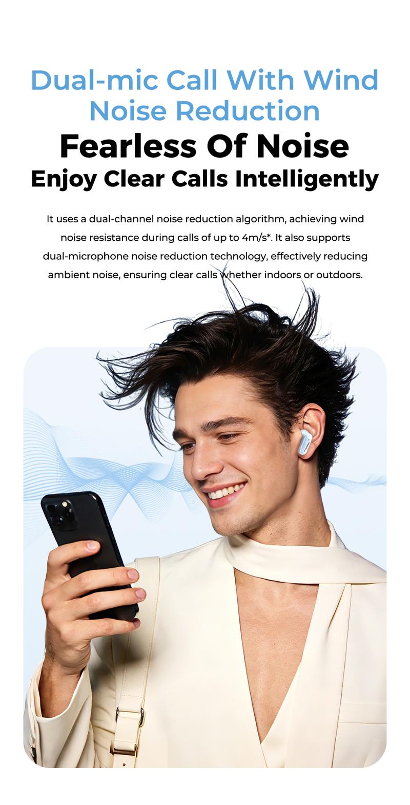 MINISO MS119 TWS True Wireless Earbuds Bluetooth Headphones, Bluetooth 6.0, 30H Long Playtime, IPX5 Water-Resistant, 2 Mics for Clear Calls, Deep Bass Sound Earphones