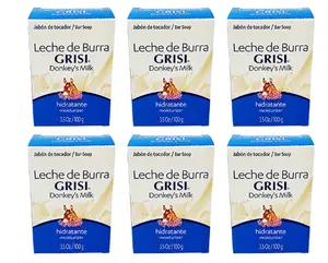6 PACK-GRISI Donkey's Milk Soap - Jabon Leche De Burra - 3.5oz/100grams