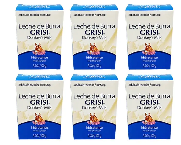 6 PACK-GRISI Donkey's Milk Soap - Jabon Leche De Burra - 3.5oz/100grams