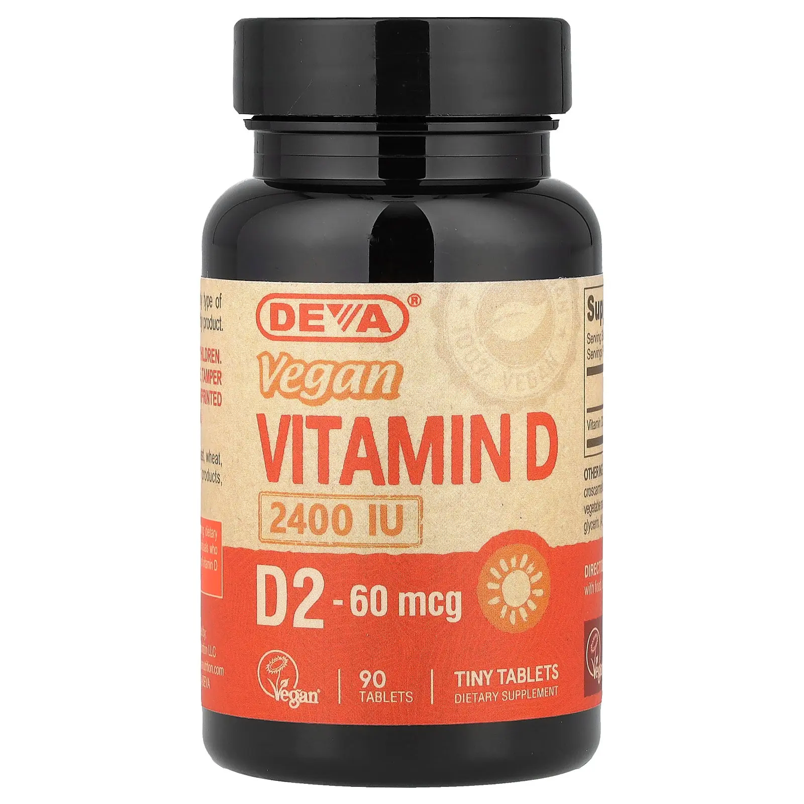 Deva Vegan Vitamin D2, 60 mcg (2,400 IU), 90 Tablets - TikTok Shop