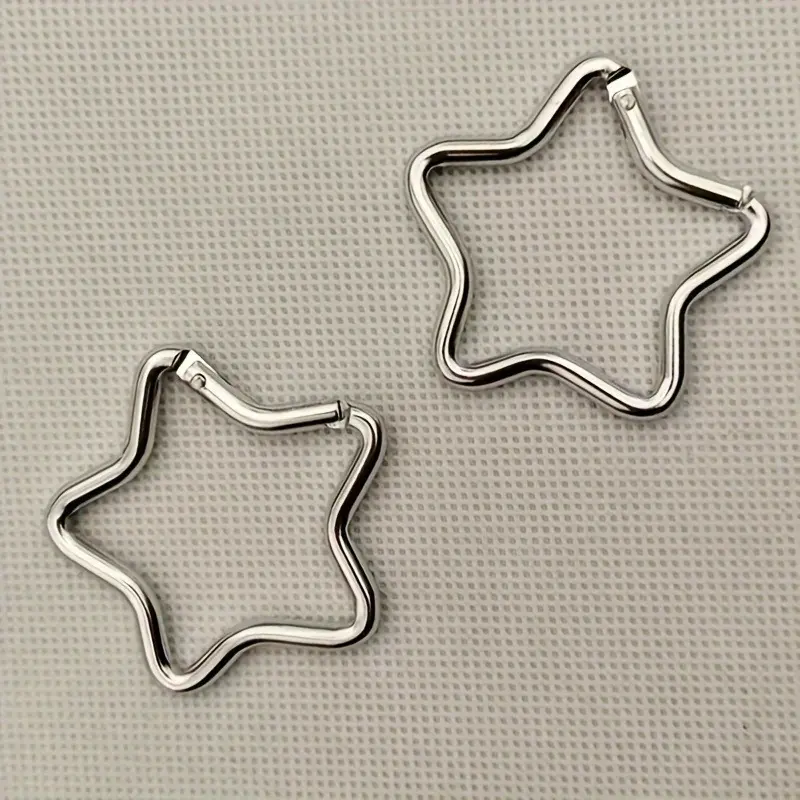 5pcs Set of Five-Pointed Star Aluminum Alloy Carabiners, Keychain Clips, Outdoor Camping Key Rings, Water Bottle Hooks, Backpack Accessories, Climbing Carabiner