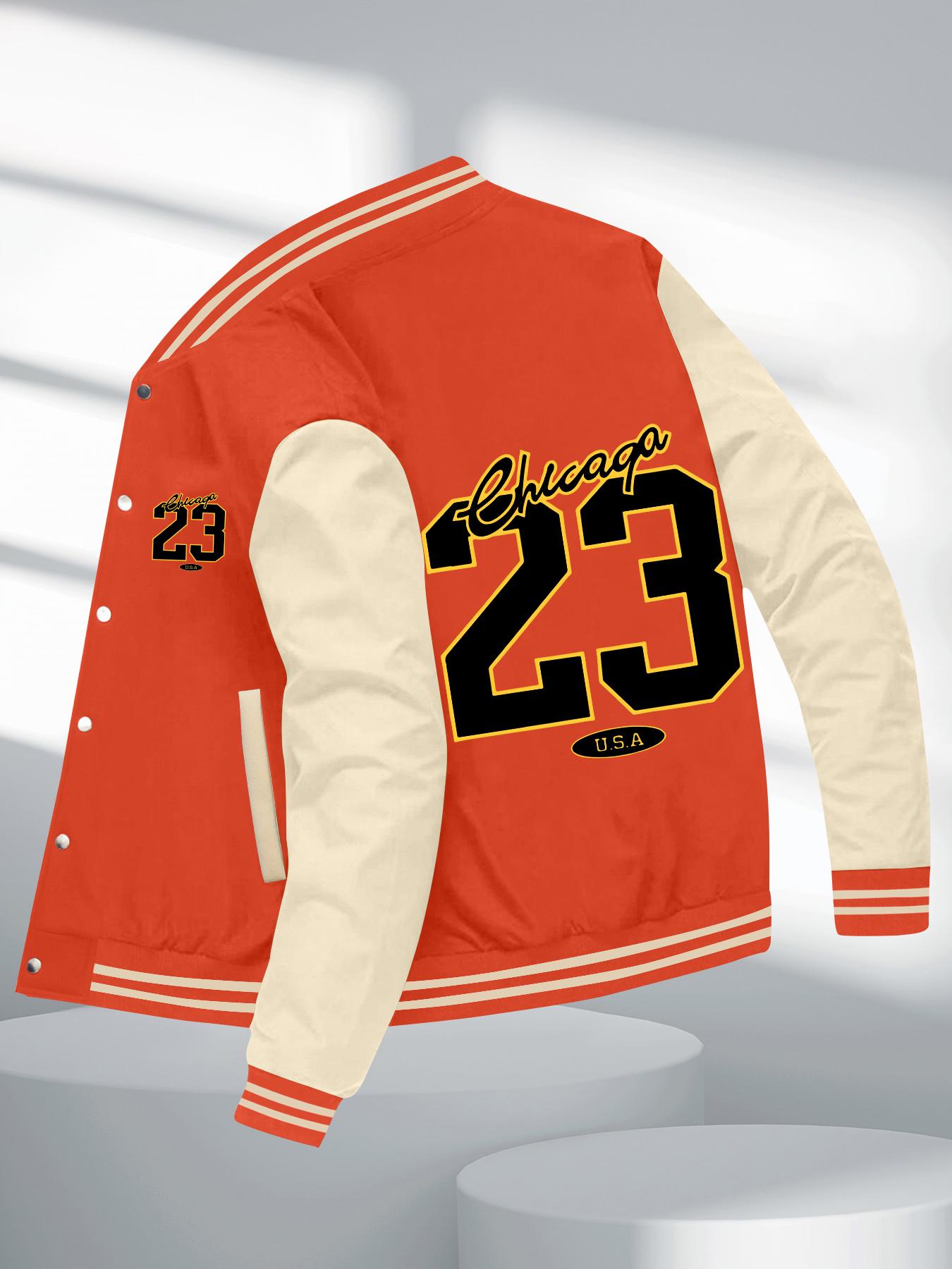 Men's American Style Fleece Baseball Jacket - Street Trendy, Comfortable Stretch Fabric, Kangaroo Pocket, Button Details - Machine Wash & Dry Clean Available | Crewneck Long Sleeve Menswear Coats