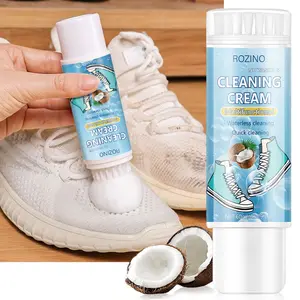 Rozino 60ml White Shoe Cleaning Cream in White Jar Waterless Quick Cleaning for All Shoe Types Multi-Functional Shoe Care Product