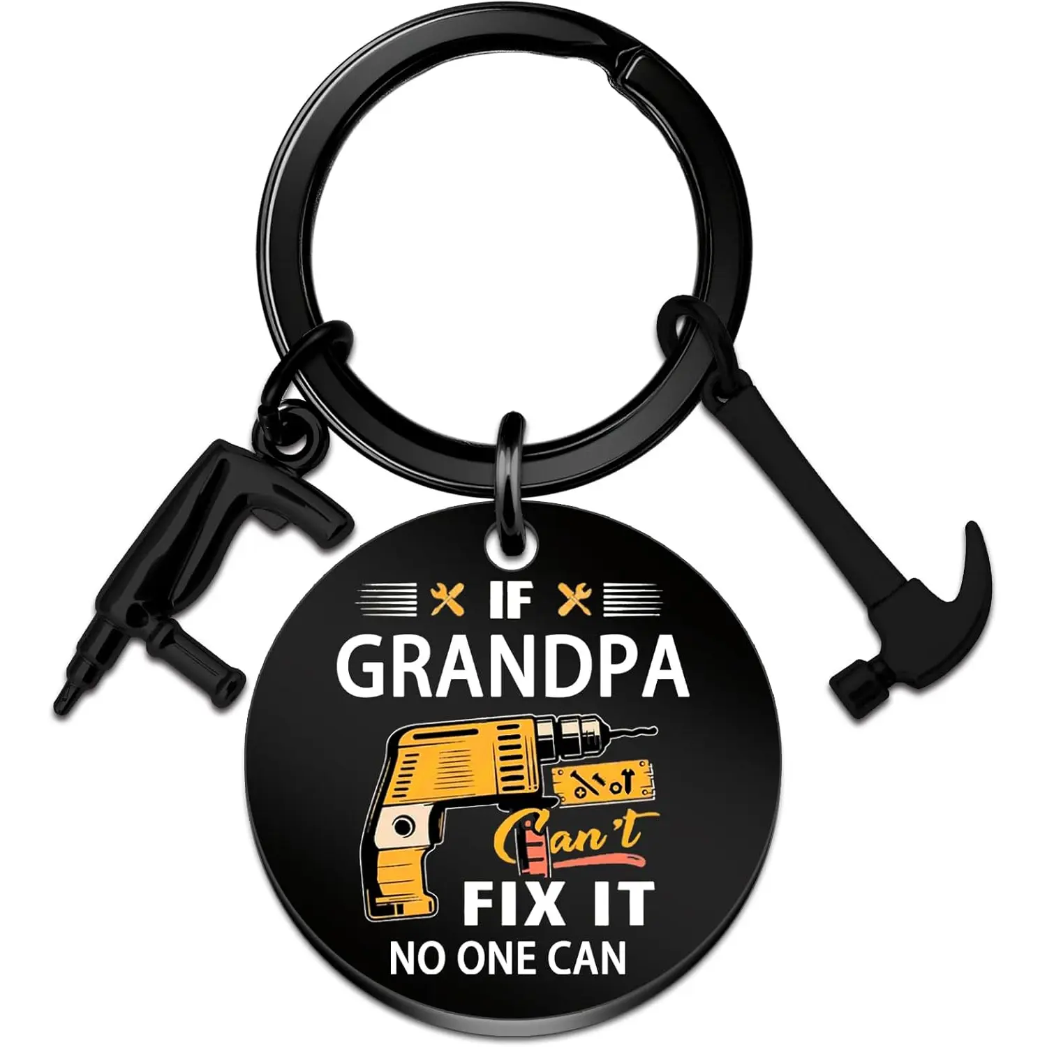 Grandpa Gifts for Fathers Day Grandpa Keychain Grandfather Fathers Day Gift Best Grandfather Gifts from Granddaughter Grandson Funny Keychain for Grandpas Birthday Christmas Gift