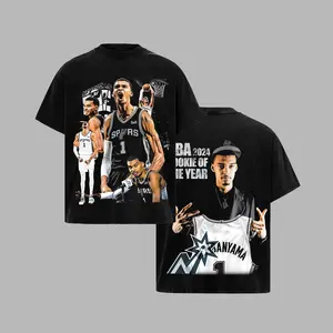 Victor "Wemby" Wembanyama 2024 Rookie of the Year Unisex T-Shirt, Sweatshirts, 100% Heavy Cotton Spurs Basketball Team T-Shirt, Basketball Legend Shirt Gift For True Basketball Fans Graphic Tees Streetwear Outfit