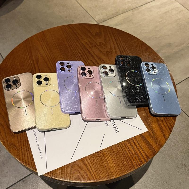 Shiny Icicle Glitter Bling Full Coverage Lens Phone Case for iPhone 13 14 15 16 17 Pro Max Magsafe Protective Dustproof Magnetic for Girls & Boys Wireless Crystal Lights Shockproof Protector