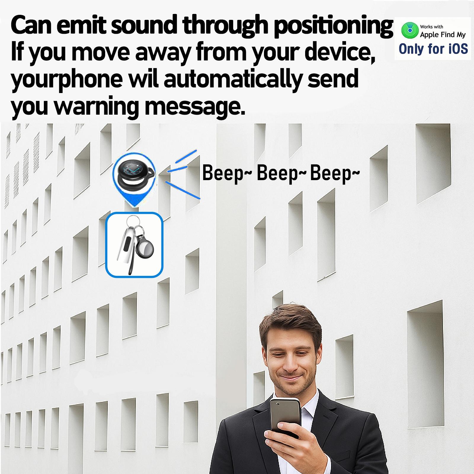 [Spring Deals] Tukio GPS Tracker(iOS Only) for Kids & Pets Mini Clear Design Air Tag Weatherproof Case Anti-Lost Device Works with Apple Find My iOS Only IP67 Waterproof Replaceable Battery Remote Bluetooth Protection