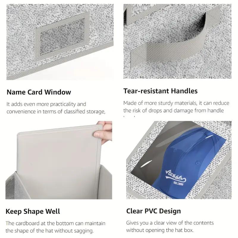 Stackable Hat Storage Boxes for Baseball Caps, Holds Up to 24 Hats, Durable Cardboard Box for Men, Classic Style, mens gifts，Wardrobe Organizer，hat