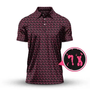 Funny Body Art Pattern Polo Golf Shirt For Men Outdoor Short Sleeve Top