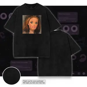 [Collection] Funny Barbie Meme Graphic T-shirt Ironic Retro Doll Face Streetwear Oversized Heavyweight Cotton Crewneck Tee Washed Black Aesthetic Pump Cover Hoodie Sweatshirt Tanktop Sarcastic Humor Y2K Aesthetic Menswear Women Unisex Graphic Print