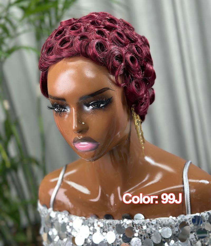 ShowRealHair Wig 025 Pixie Cut Wig for Black Women Short Bomb Curly Wigs Brazilian Virgin Human Hair Short Pixie Cut Layered Wig ShowRealHair Wig 025 Pixie Cut Wig for Black Women Short Bomb Curly Wigs Brazilian Virgin Human Hair Short Pixie Cut Layered Wig