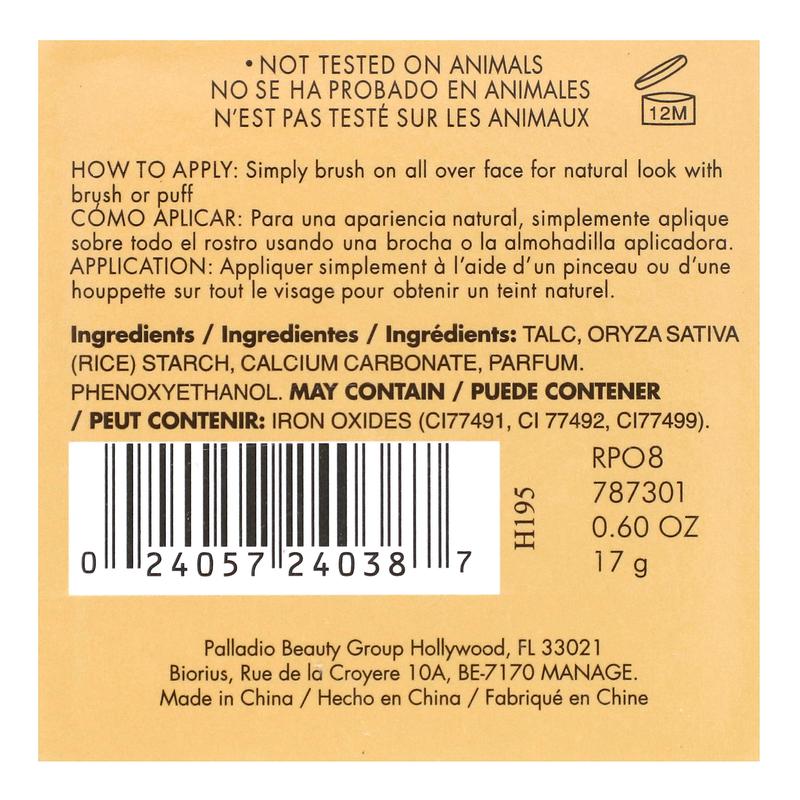 Palladio Rice Powder, Warm Beige RPO8, 0.60 oz (17 g)