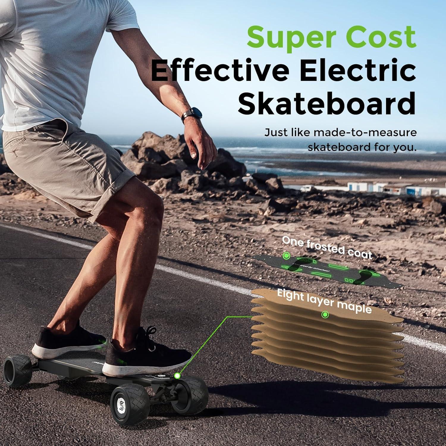 【Spring Sale】High-Speed Electric Skateboard with Remote Control, 32MPH/30MPH/12MPH/9MPH Top Speed, 3000W/1200W/500W/450W Motor, Powerful Electric Longboard Skateboard to Scooter for Adults ＆Teens Removable Battery Quick Replacement