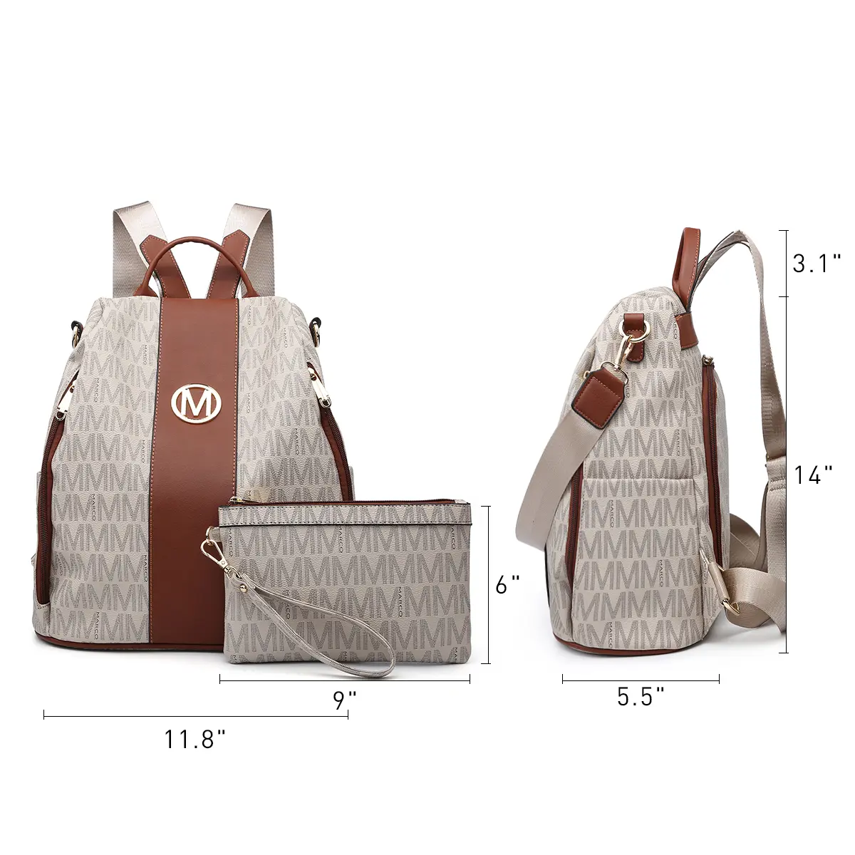 MKP COLLECTION Women Fashion Backpack Purse Multi Pockets 