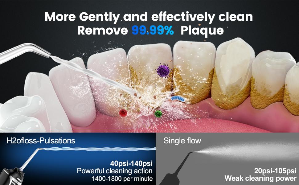 h2ofloss Water Dental Flosser TikTokShopBlackFriday -5 Modes Portable Oral Irrigator Braces Rechargeable & IPX7 Waterproof Teeth Cleaner for Home Travel P11 Black bundle sets holiday value pack stock up