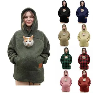 Cat Pouch Hoodie Pet Carrier Hoodie Zipper Pet Care Hoodies Fuzzy Hooded Sweatshirt With Zip Kangaroo Unisex Outdoor, Pet Pouch Hoodie, Cat Hoodie With Pouch, Cat Carrying Hoodie