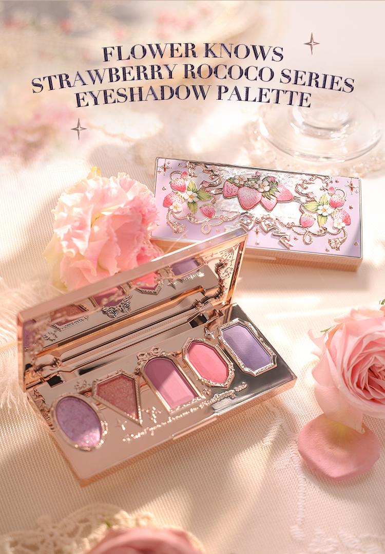 Flower Knows Violet Strawberry Rococo Collection Five-Color Eyeshadow Palette, longlasting, makeup, cosmetic, matte, shimmer, dealsforyoudays