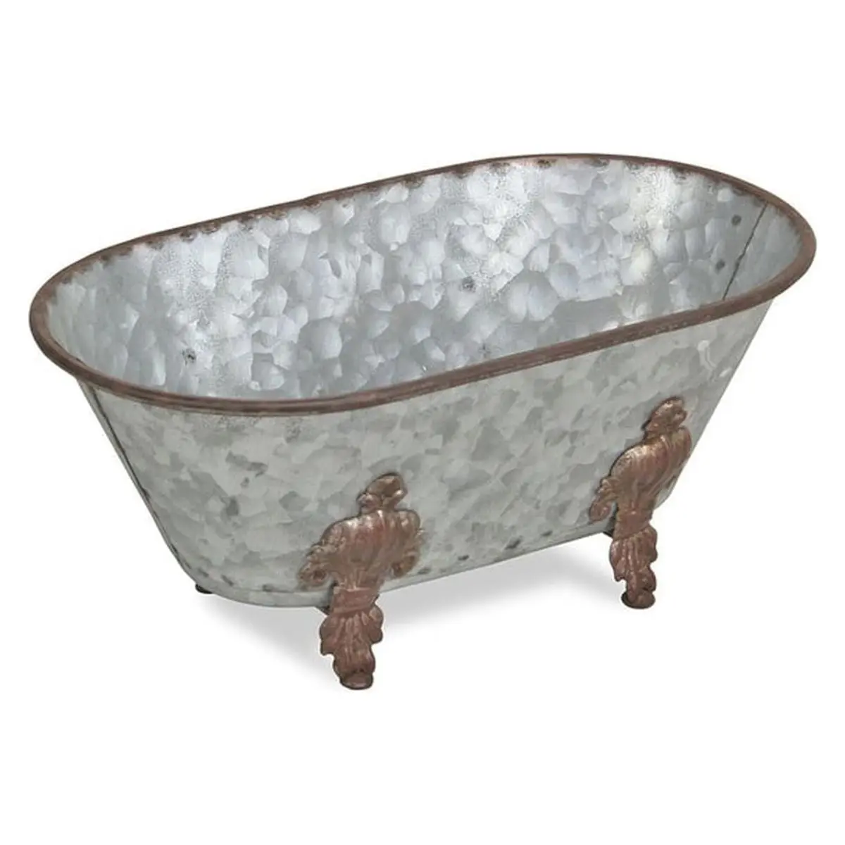 Cheungs 5129S-GV Galvanized Metal Bathtub - Small 1.5 lbs Galvanized Soaking Baths, Home Decor Bathroom Fixture, Indoor Use, Designer and Manufacturer Home Improvement Product