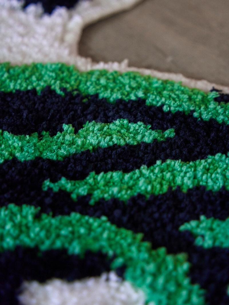 Cool Dollar Money Rug in Green and Black Graphic Pattern - Non-Slip Tufted Weave Floor Carpet home decor game rug men