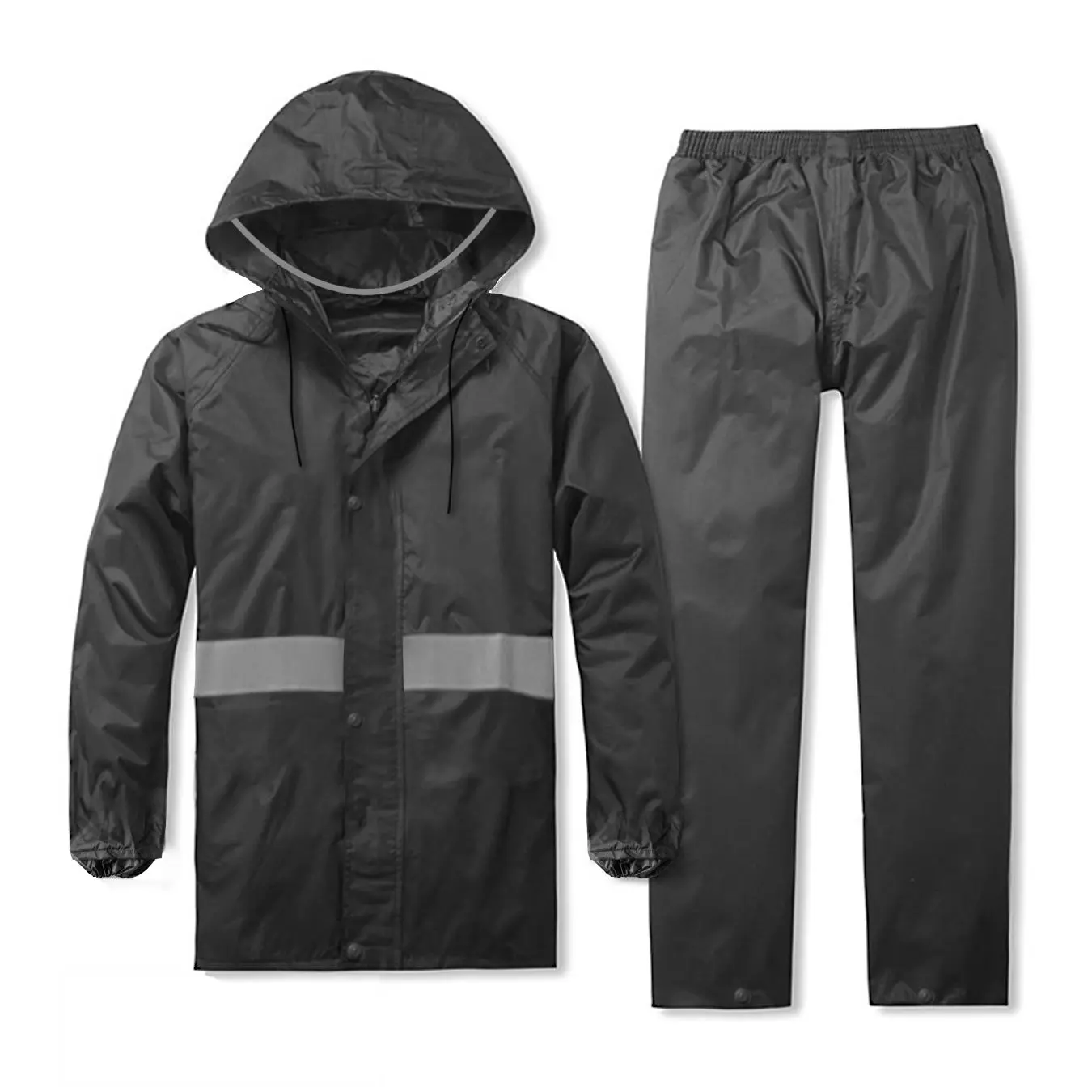 Raincoat & Pants Set, 1 Set Waterproof Rainproof Windproof Raincoat with Reflective Strip, Outdoor Raincoat for Fishing, Cycling, Hiking, Rain Suit, Waterproof Clothes, Rainy Day, Rainy Season