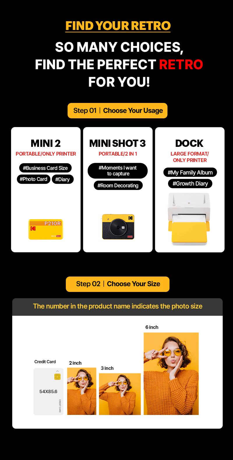 KODAK Mini Shot 3 Retro 4PASS 2-in-1 Instant Digital Camera and Photo Printer (3x3 inches) + 38 Sheets Cartridge Bundle