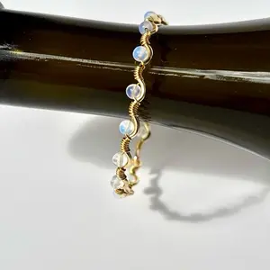 October Opalite Birthstone Bracelet | Handmade Wire Wrapped Jewelry | Trendy Jewelry
