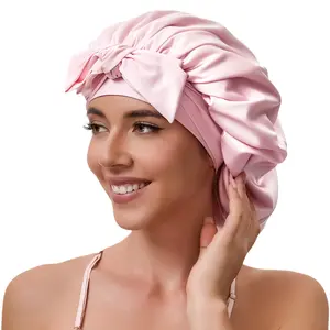 Adjustable Double-Layer Satin Bonnet - Non-Slip Silky Sleep Cap for Braids & Curly Hair