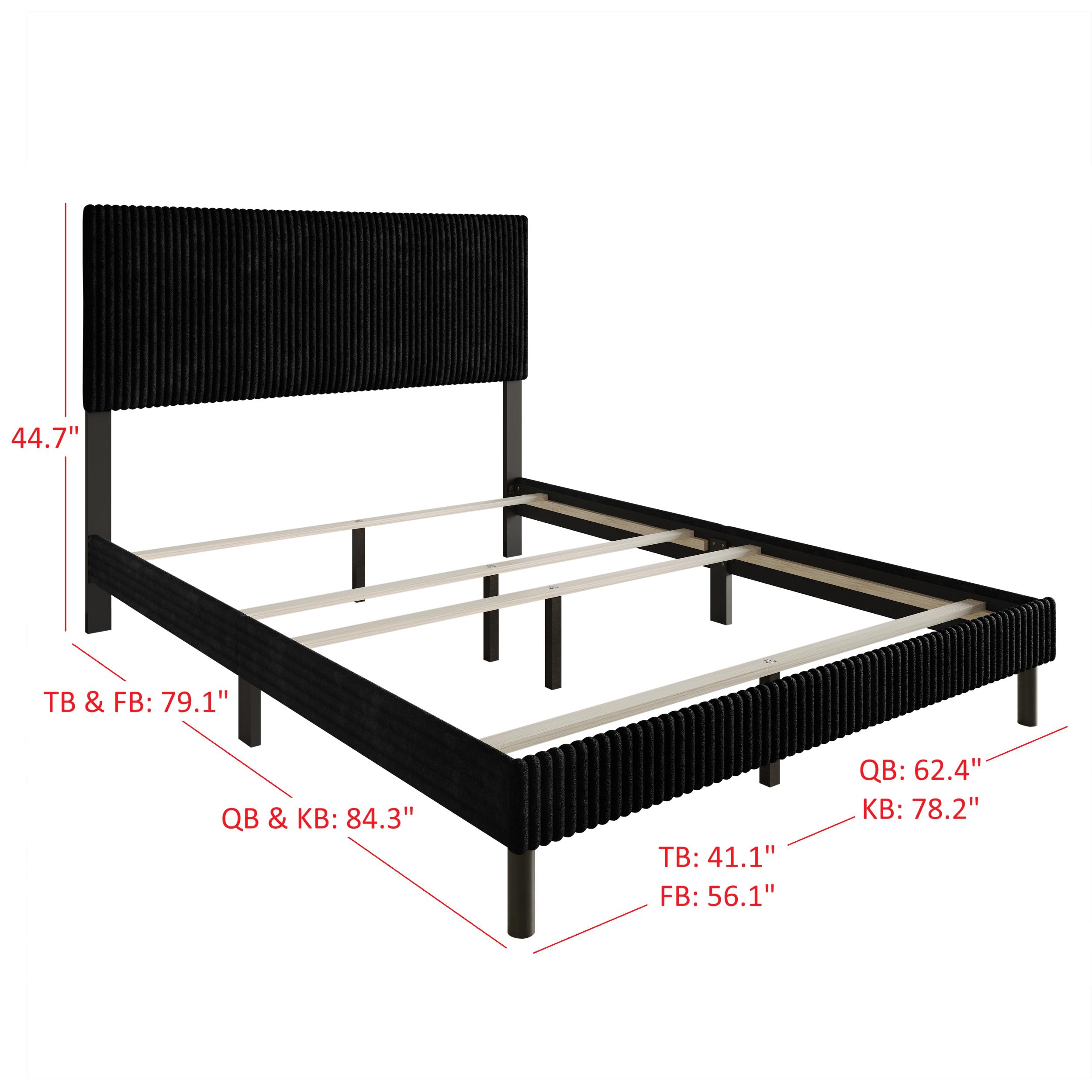 Favorer Osceola Upholstered Panel Bed, Box Spring Require, Comfortable and Stylish Design - Available in Multiple Sizes