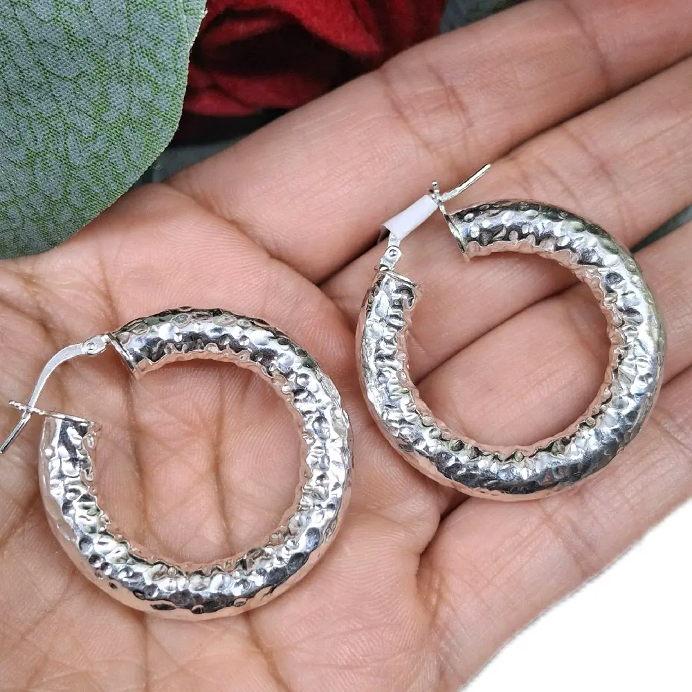 arete tipo arracada  plata.925