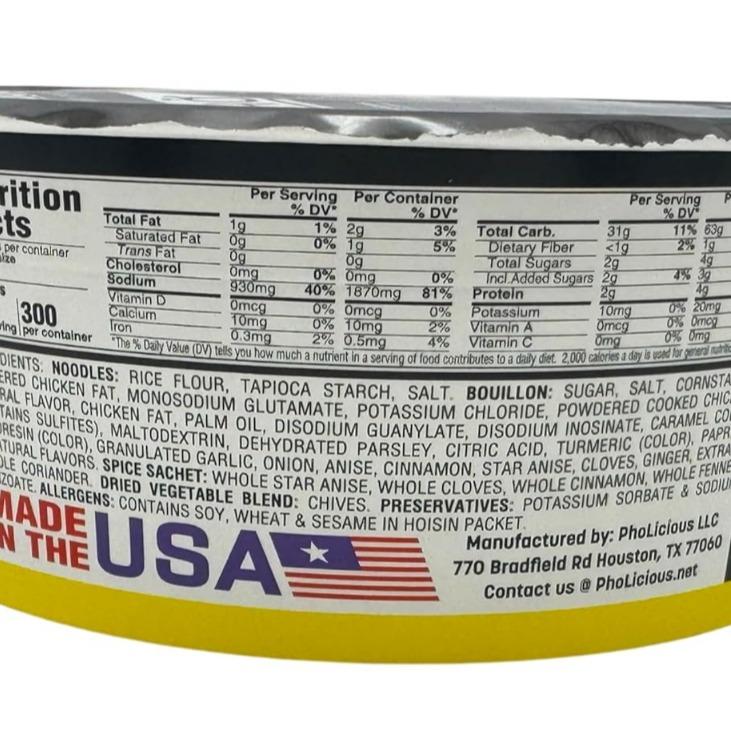 PhoLicious Instant Chicken Pho, Authentic Vietnamese Rice Noodle Soup Kit with Spices & Broth Mix, Ramen Noodles Alternative, Quick Microwave Meal - Pho Noodles Bowl - Chicken Flavor (4 Pack)