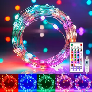 Minetom Fairy Lights Color Changing - 33FT 100 LED String Light with Remote, 16 Single Colors & 6 Holiday Colors,12 Modes, USB Fairy Lights for Bedroom, Easter Light for Indoor Classroom Christmas