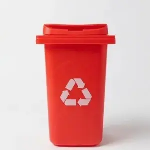 Set of 3 Stackable Small Plastic Recycling Bins Blue Green Teal Modern Indoor