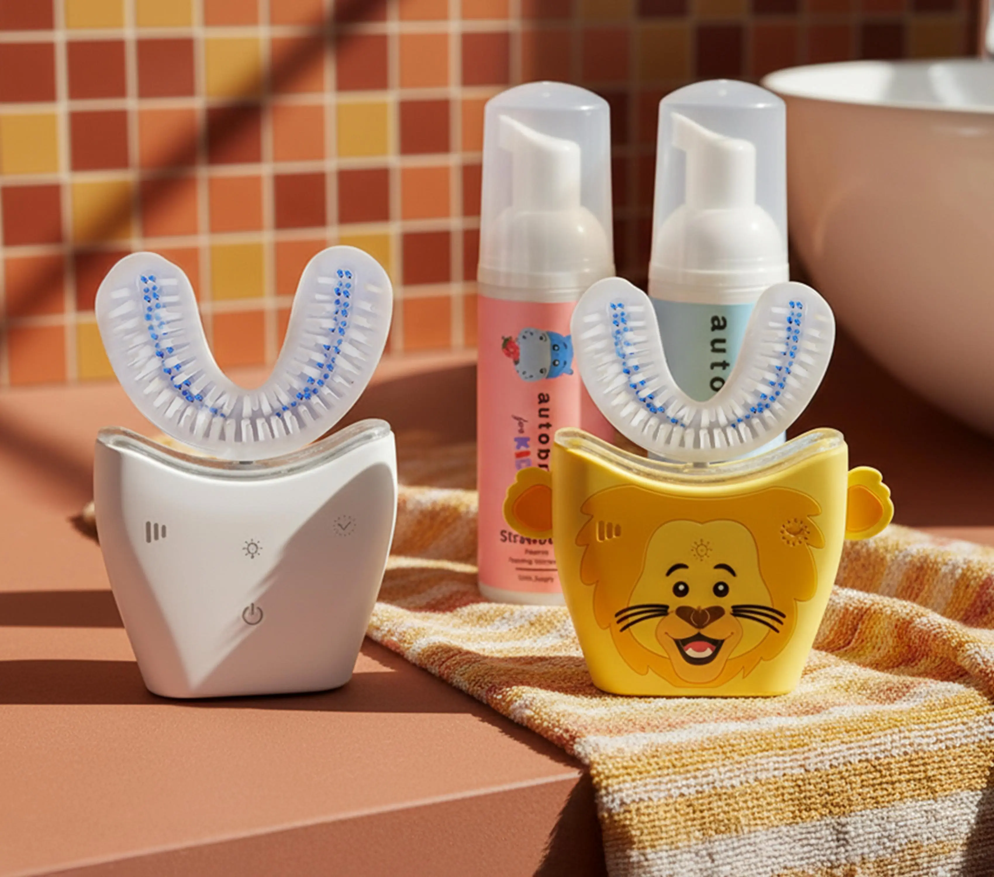 Autobrush Sonic Pro Family Pack | ADA-Accepted U-Shape Electric Toothbrush for Adults & Kids | Full-Mouth Clean in 30 Sec | Pick Your Character