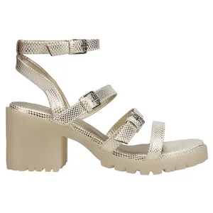 Dirty Laundry Womens Francee Metallic Gladiator Casual Sandals Casual High Heel 3" & Up - Gold