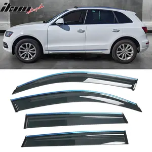 Side Window Visors for Audi Q5 8R 2009-2017 w/ Chrome Trim PC Injection